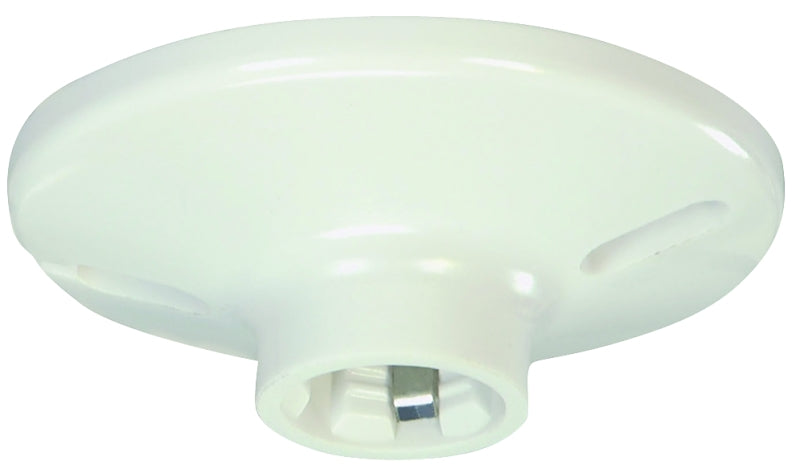 EATON Wiring S1174W-SP-L 660-Watt, 250-Volt Plastic One Piece Keyless Switch Ceiling Receptacle Lamp Holder, White