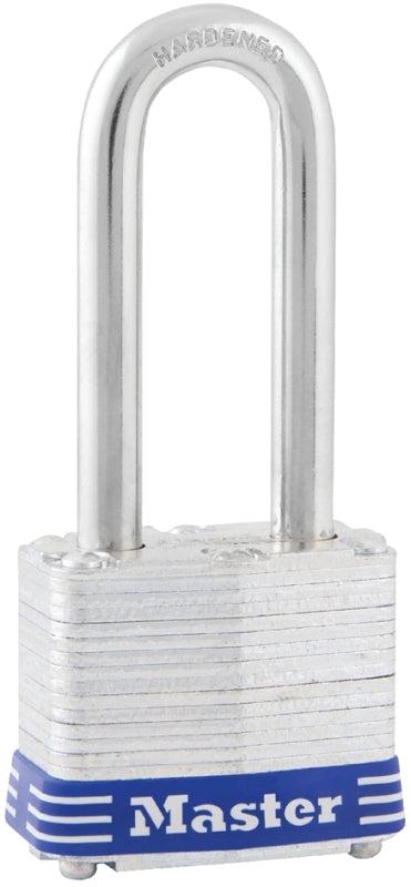 Master Lock Padlock, Laminated Steel Lock, 1-9/16 in. Wide, 3DLH