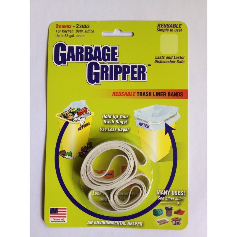 Garbage Gripper Band, 1 Pack of 2 Bands,White