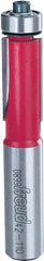 Freud 42-110: 1/2" (dia.) Bearing Flush Trim Bit with 1/2" shank, 1" carbide height, Perma-shield Coating Red, Pack of 1