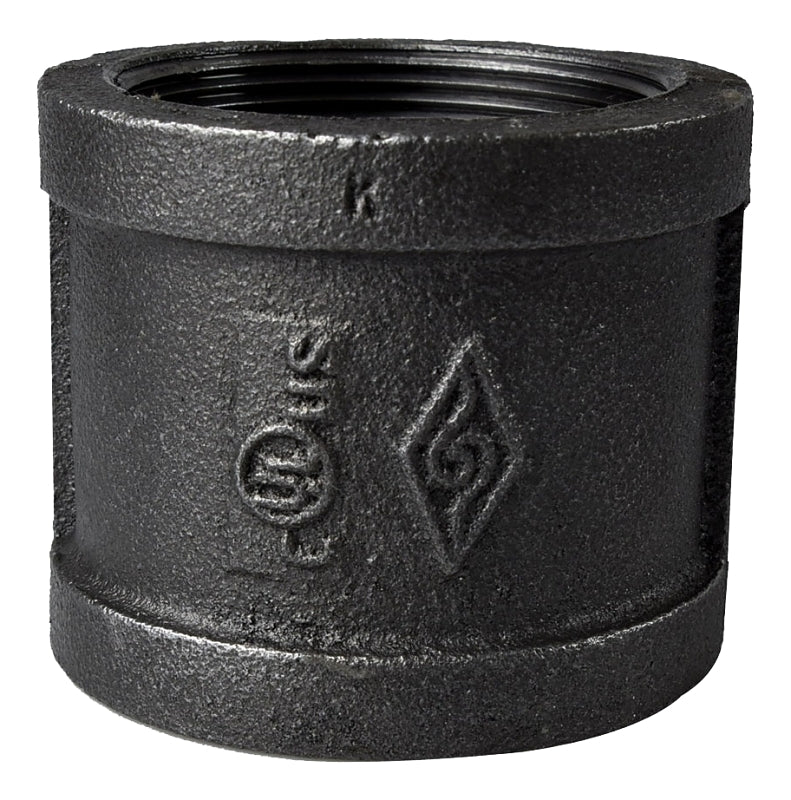 WORLDWIDE SOURCING, Coupling Black Malleable 2in, EA
