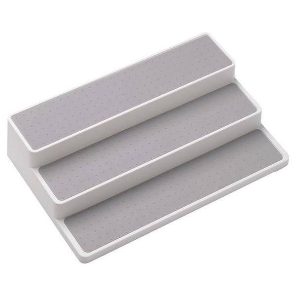 madesmart Shelf Organizer - White | CABINET COLLECTION | 3-Tier Cabinet, Pantry, or Countertop Organizer | Soft-grip Lining and Non-slip Fee | BPA-Free 64222
