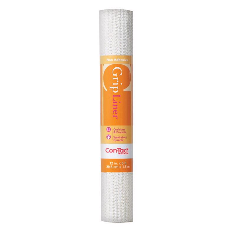 Con-Tact Grip Liner 5 ft. L x 12 in. W White Non-Adhesive Liner