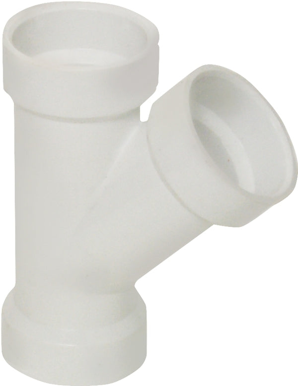 Canplas 192301L PVC DWV Y Long HXHXH, 1-1/2-Inch, White