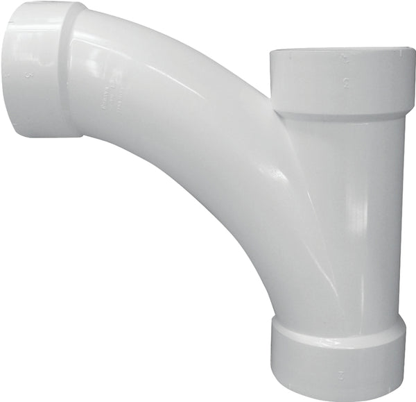 Canplas 194303 PVC DWV Long Turn T-Y, 3-Inch, White