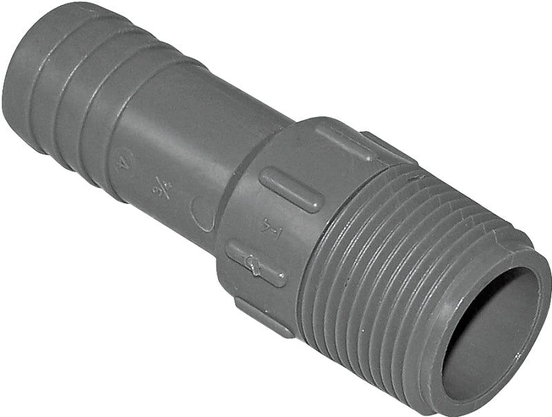 3/4" Insert x 3/4" Male Pipe Thread Nylon Adapter