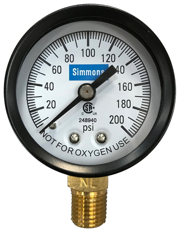 Simmons Mfg. Low Lead Pressure Gauge 1306