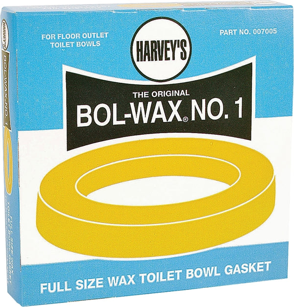 Harvey's Bol-Wax No. 1 Heavy Duty, Standard Wax Ring Without Flange, 5-1/2 in OD 007005-48