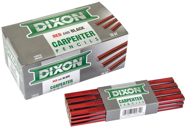Dixon ORIOLE CARPENTER PENCIL, MEDIUM, BLACK LEAD, RED BARREL, DOZEN 19972 (12-Pack)