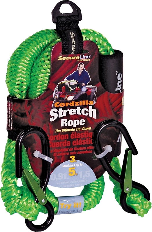 Cordzilla Secureline Green Bungee Cord 3 ft. L x 8 mm 400 lb. 1 pk CZB3