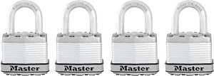 Master Lock M1XQ Magnum Heavy Duty Padlock with Key, 4 Pack Keyed-Alike