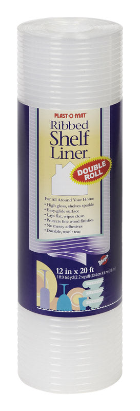 Warp Brothers Warp'S Plast O Mat Shelf Liner Ribbed 12" W X 20ft. L Non Adhesive Clear (1), 12x240 inches