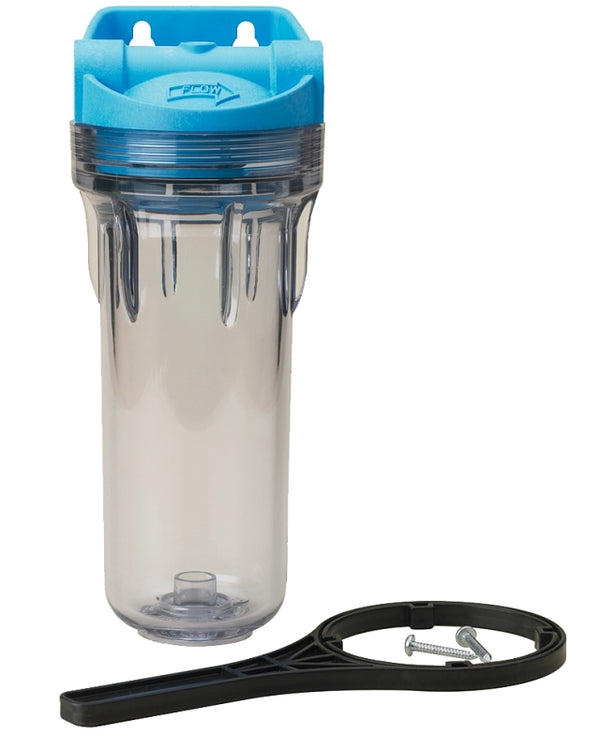 Pentair OMNIFilter WH5 Filter Housing, 10" Standard Clear Sump Water Filter Housing with Integral Mounting Bracket and 3/4" NPT Inlet, Includes Housing, Mounting Screws and Wrench, Clear WH5-S-S18