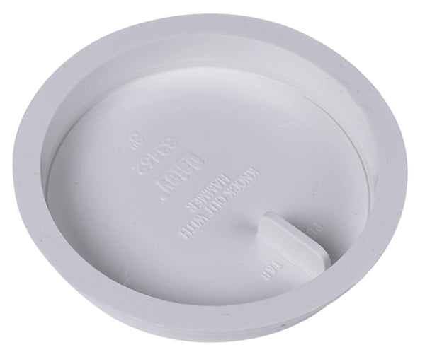 Oatey 39102 Knock-Out Dwv Test Cap, 3 in, 17 Psi, Abs, 3", White 39102/33462