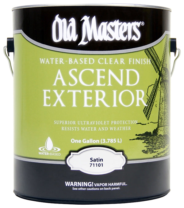 1 gal Old Masters 71101 Clear Ascend Exterior Water-based Finish, Satin