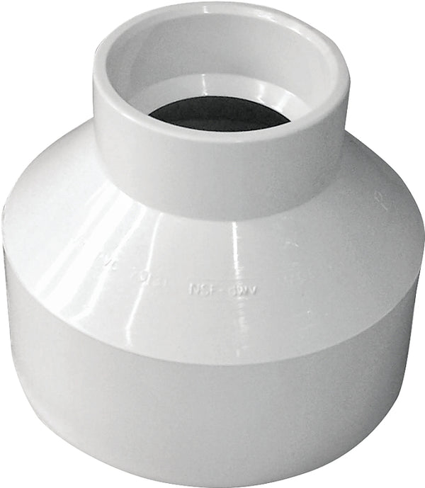 Canplas 193023 PVC DWV Reducing Coupling, 3-1 1/2-Inch, White