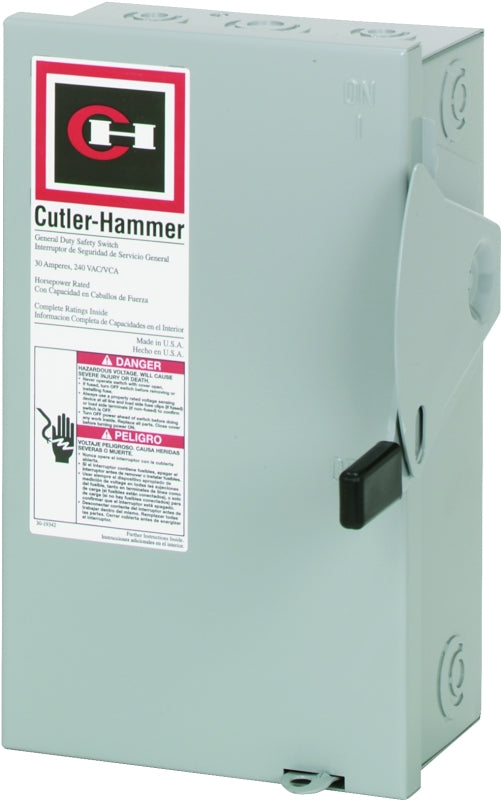 Cutler-Hammer Eaton Indoor Fusible Safety Switch 30 Amp 240 V Boxed DG221NGB