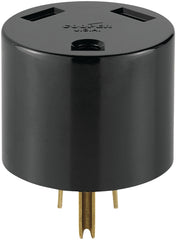 Eaton 1264 30-Amp 2-Pole 3-Wire 125-Volt Heavy Duty Grade Travel Trailer Receptacle Adaptor Plug, Black 1264-BOX