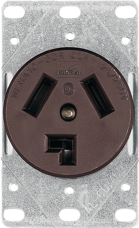 EATON Wiring 38B 30-Amp Commercial and Industrial Dryer Power Receptacle with Box, Brown 38B-BOX