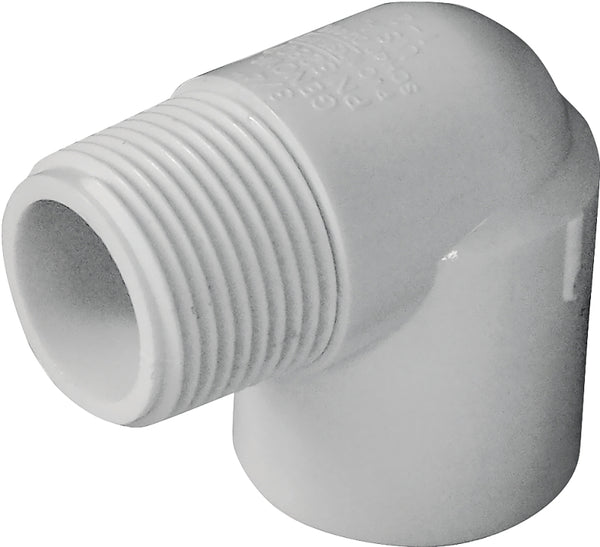 Lasco 412-007 0.75"MPT x 0.75"FPT 90 Deg Sch 40 PVC Street Elbow 412007 410007BC