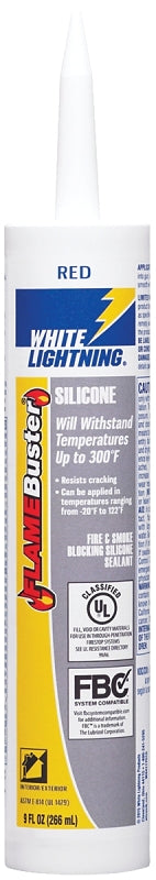 White Lightning W44117010 Flame Buster High Heat Silicone Sealant, 10 Fluid Ounce, Red