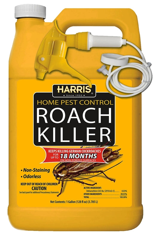Harris Roach Killer, Liquid Spray with Odorless and Non-Staining 12-Month Extended Residual Kill Formula (Gallon) HRS-128