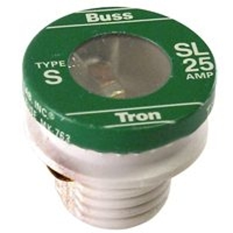 Bussmann BP/SL-25 Sl Time Delay Plug Fuse, 25 A, 125 Vac, 10 Ka