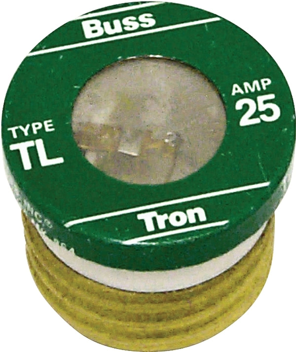 Bussmann BP/TL-25 Tl Time Delay Medium Duty Low Voltage Plug Fuse, 25 A, 125 Vac, 10 Ka