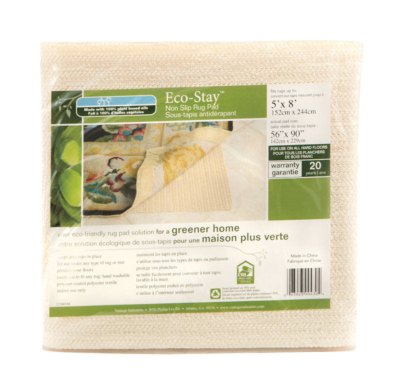 Eco Stay 5 ft. W x 8 ft. L Polyester Indoor Rug Pad