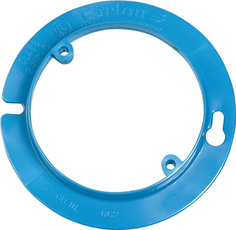 Carlon A471 Outlet Box Plaster Ring, Round, Raised, 4-Inch Diameter, Blue