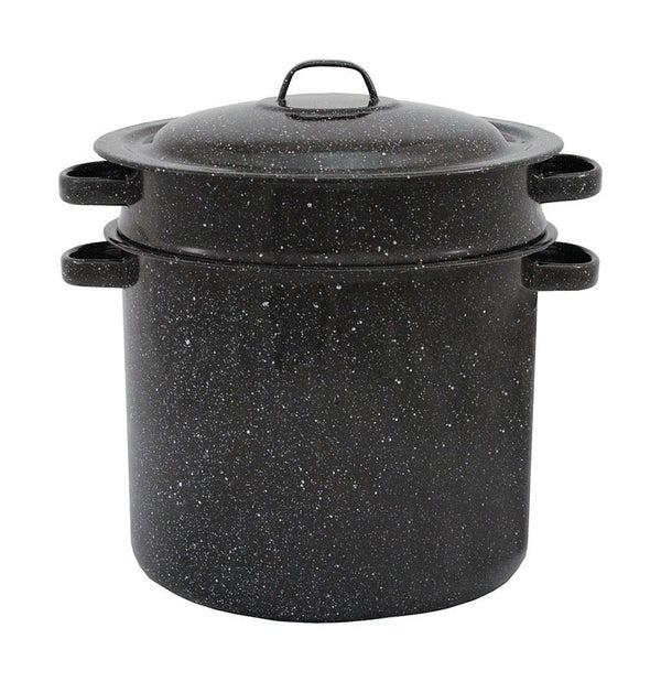 Granite Ware 3-Piece Enamel on Steel Multiuse Pot - 7.5-Quart Stock Pot, Pasta Pot & Blancher - Resistant & Easy to clean 319806
