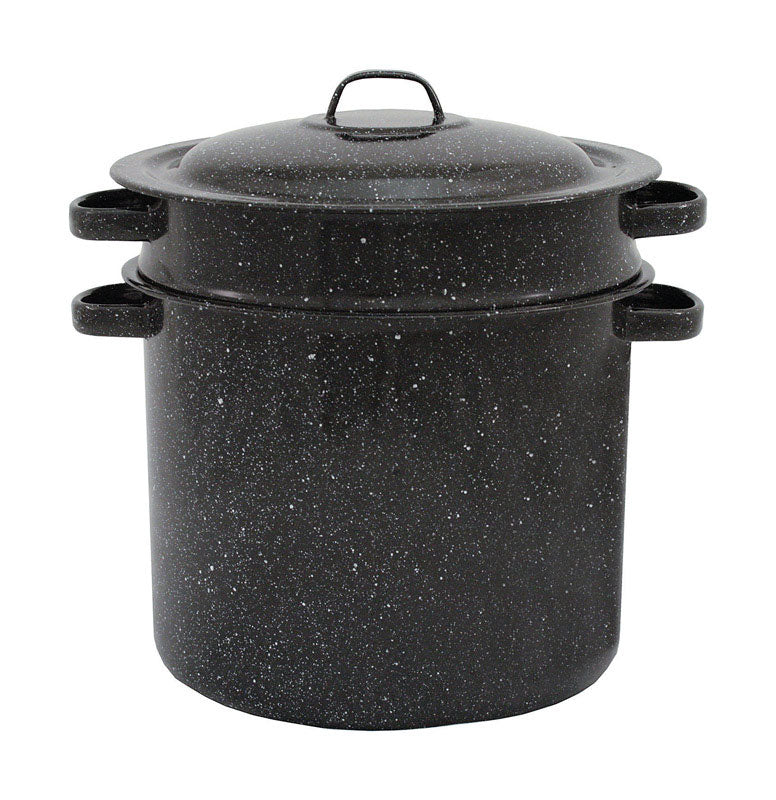 Granite Ware 3-Piece Enamel on Steel Multiuse Pot - 7.5-Quart Stock Pot, Pasta Pot & Blancher - Resistant & Easy to clean