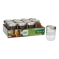 Ball Mason "PINT" Jars Wide-Mouth Can or Freeze - 12pk (by Jarden Home Brands) WM 16 Oz 66000ZFP