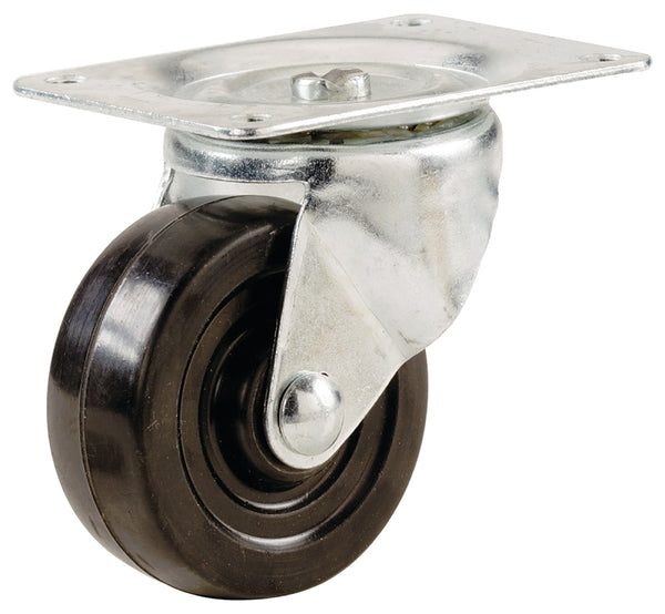 Shepherd Hardware 9478 2-1/2-Inch Soft Rubber Swivel Plate Caster, 100-lb Load Capacity