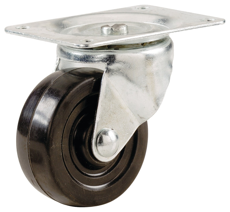 Shepherd Hardware 9478 2-1/2-Inch Soft Rubber Swivel Plate Caster, 100-lb Load Capacity