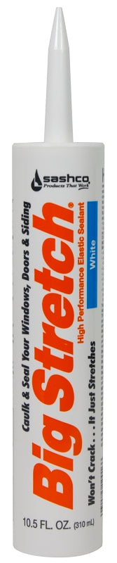 Sashco 10016 Big Stretch High-Performance Caulk, 10.5oz Cartridge, White