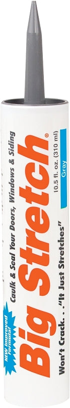 Sashco Big Stretch Acrylic Latex High Performance Caulking Sealant, 10.5 oz Cartridge, Gray 10010
