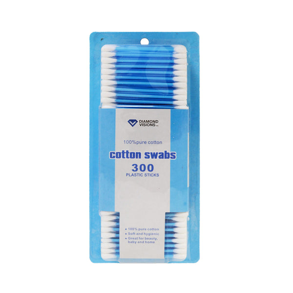 Diamond Visions Health and Beauty Swabs Cotton 300 pk 01-1009