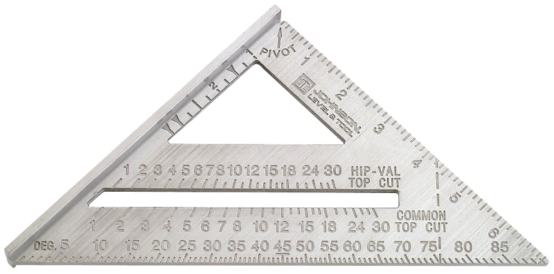 Johnson Level 7 In. Johnny Square Professional Aluminum Rafter Square With Manual