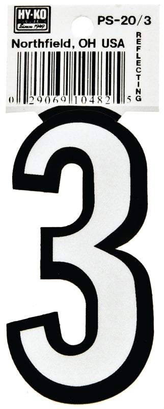 Hy-Ko Number House 3 3-1/4in Refl PS-20/3