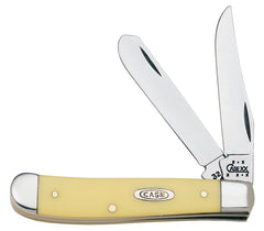 CASE XX WR Pocket Knife Yellow Synthetic Mini Trapper Cv Item #029 - (3207 Cv) - Length Closed: 3 1/2 Inches