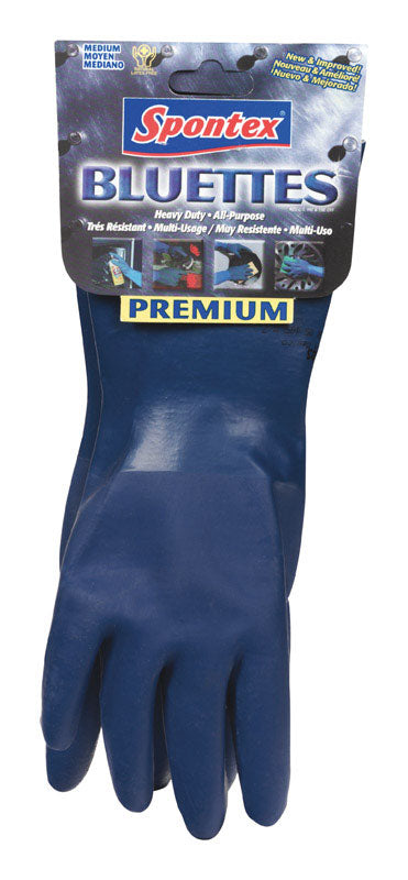 Spontex Neoprene Gloves Blue Neoprene Coating, Cotton Knit Lining Medium Boxed