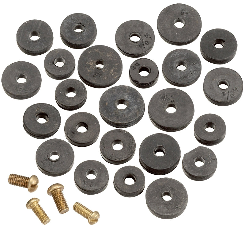 Plumb Pak PP20520 PlumPak Flat Faucet Washer Assortment, Rubber, 3-1/4" x 4-1/2"