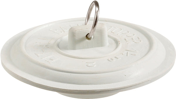 Plumb Pak PP22004 Stopper with Plated Ring, for Use with All Laundry and Bath Tubs with 1-1/2 to 2 in Drains , White