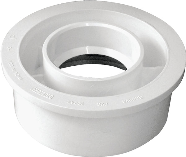 Canplas 192758 PVC DWV Flush Bushing, 4 x 2-Inch, White