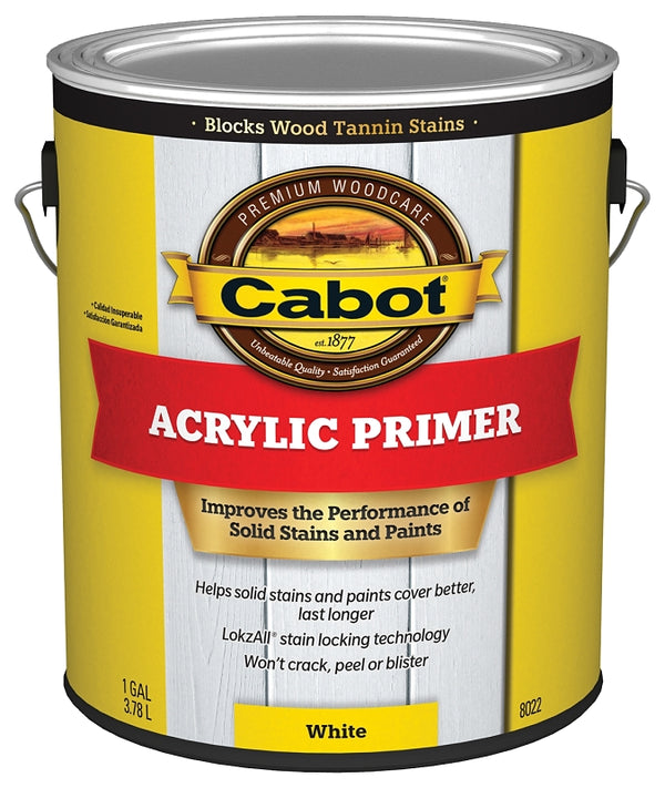 Cabot, 1 Gallon 31311 Acrylic Primer Water Based Exterior Redwood, White 8022