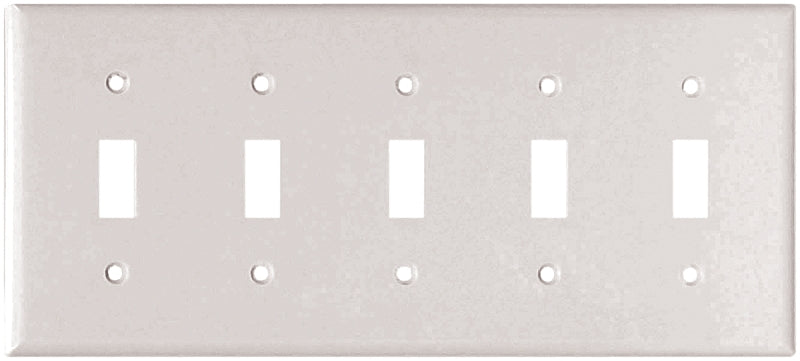 Cooper Wiring 2155w-box "5-toggle" Standard-size Thermoset Wallplate - White