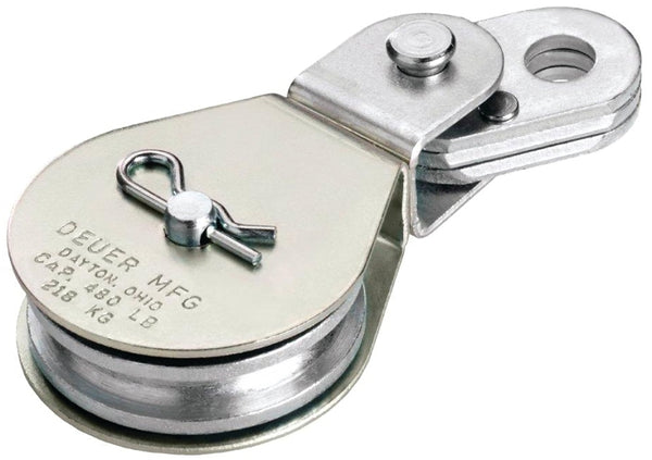 Mini-Mule Deuer DB15E Swivel Eye Block with Removable Sheave, 420 lbs Load Capacity, 1-1/2" Sheave