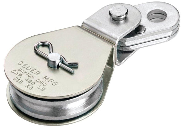 Mini-Mule Deuer DB20E Swivel Eye Block with Removable Sheave, 480 lbs Load Capacity, 2" Sheave