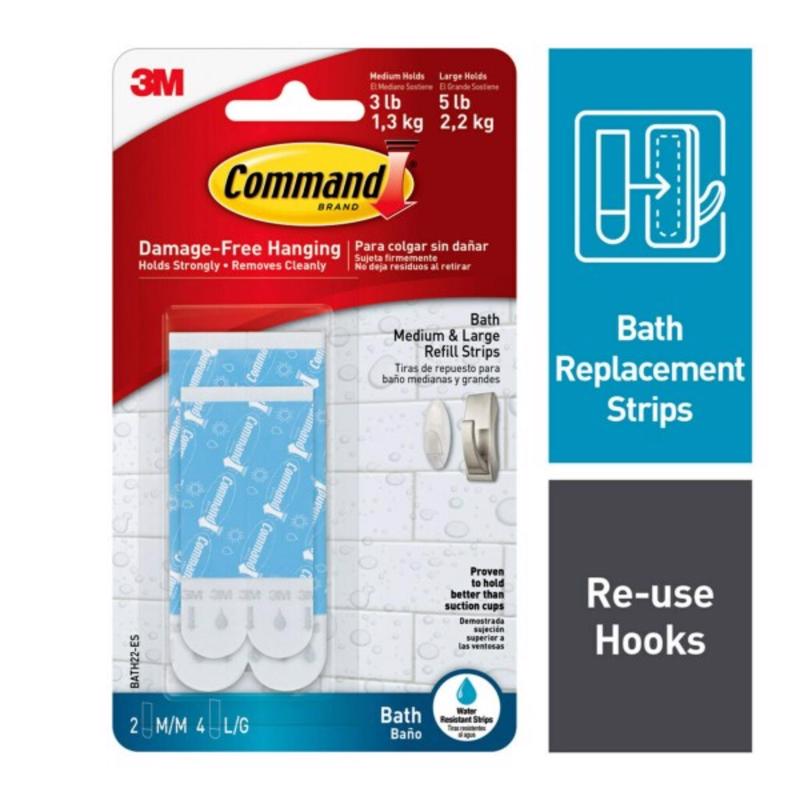 Command Assorted Water-Resistant Refill Strips, 2-Medium, 4-Large (2)
